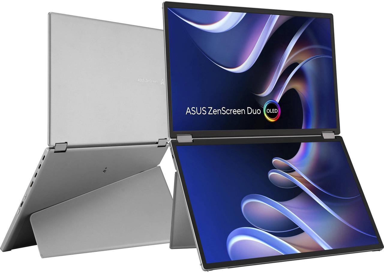 Main image of ASUS ZenScreen Duo OLED 360° Foldable Portable Monitor (MQ149CD) - Dual 14-inch, 16:10, 1920x1200, DisplayHDR400 True Black, 100% DCI-P3, Delta<2, Dual USB-C, Mini-HDMI, Kickstand