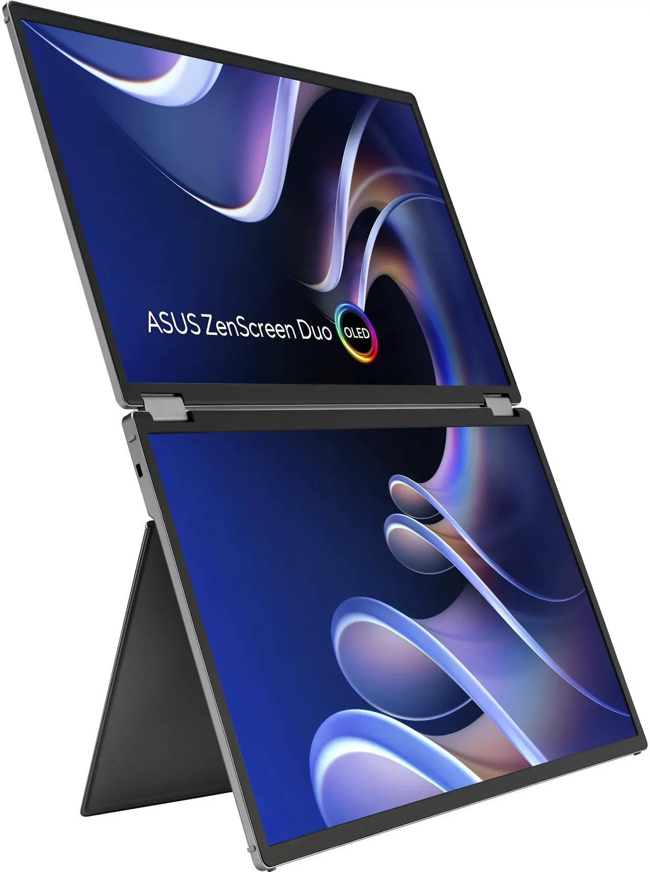 Alt view image 3 of 8 - ASUS ZenScreen Duo OLED 360° Foldable Portable Monitor (MQ149CD) - Dual 14-inch, 16:10, 1920x1200, DisplayHDR400 True Black, 100% DCI-P3, Delta<2, Dual USB-C, Mini-HDMI, Kickstand