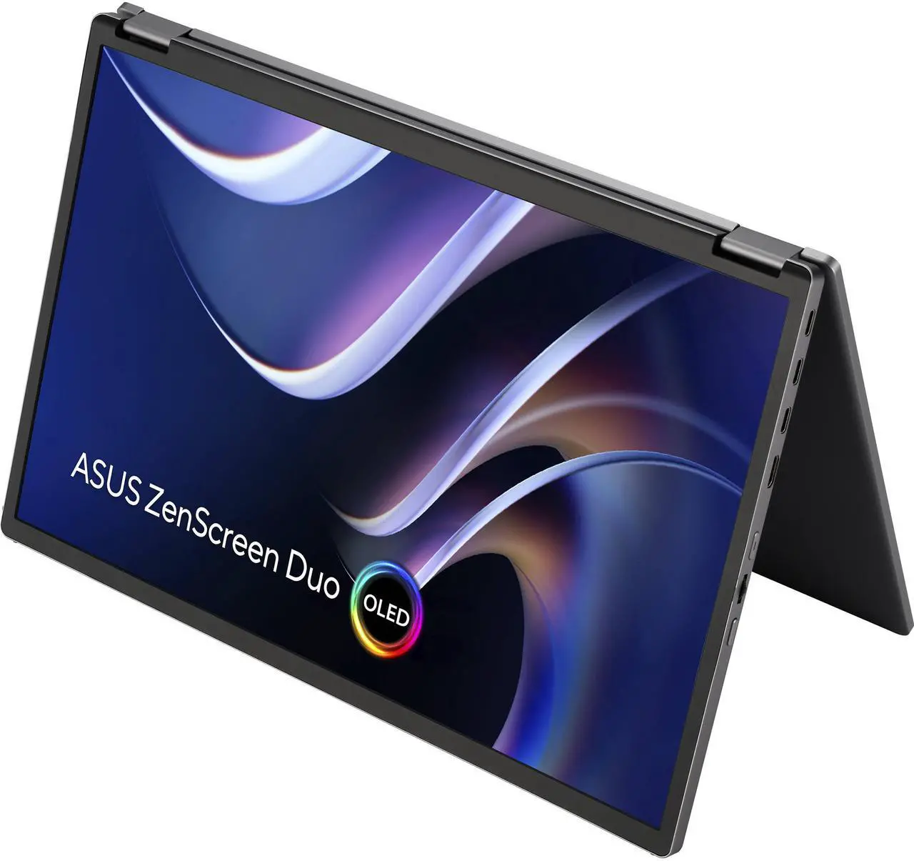 Alt view image 5 of 8 - ASUS ZenScreen Duo OLED 360° Foldable Portable Monitor (MQ149CD) - Dual 14-inch, 16:10, 1920x1200, DisplayHDR400 True Black, 100% DCI-P3, Delta<2, Dual USB-C, Mini-HDMI, Kickstand