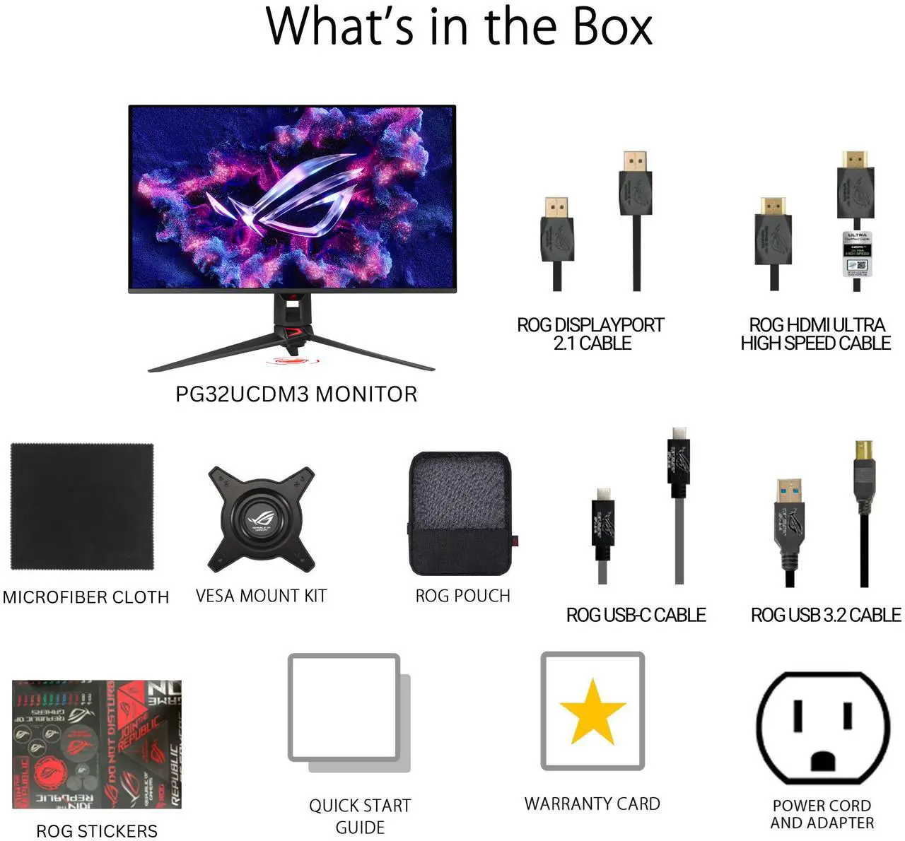 Open Box: ASUS ROG Swift 32 inch UHD 4K 240Hz AMD FreeSync Premium Pro & G-Sync Compatible 0.03ms HDR500 USB-C GEN 3 OLED Gaming Computer Monitor with Height Adjustable, Swivel & Tilt Stand PG32UCDM3 - Newegg.ca - Open Box condition - Image 25