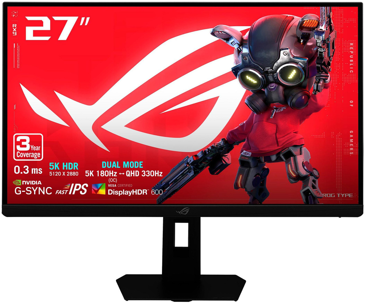 Open Box: ASUS ROG Strix 27 inch Dual Mode 5K 180Hz, QHD 2K 1440P 330hz IPS AMD FreeSync Premium Pro & G-SYNC Compatible HDR600 USB-C Gaming Computer Monitor XG27JCG - Newegg.ca - Open Box condition - Image 20