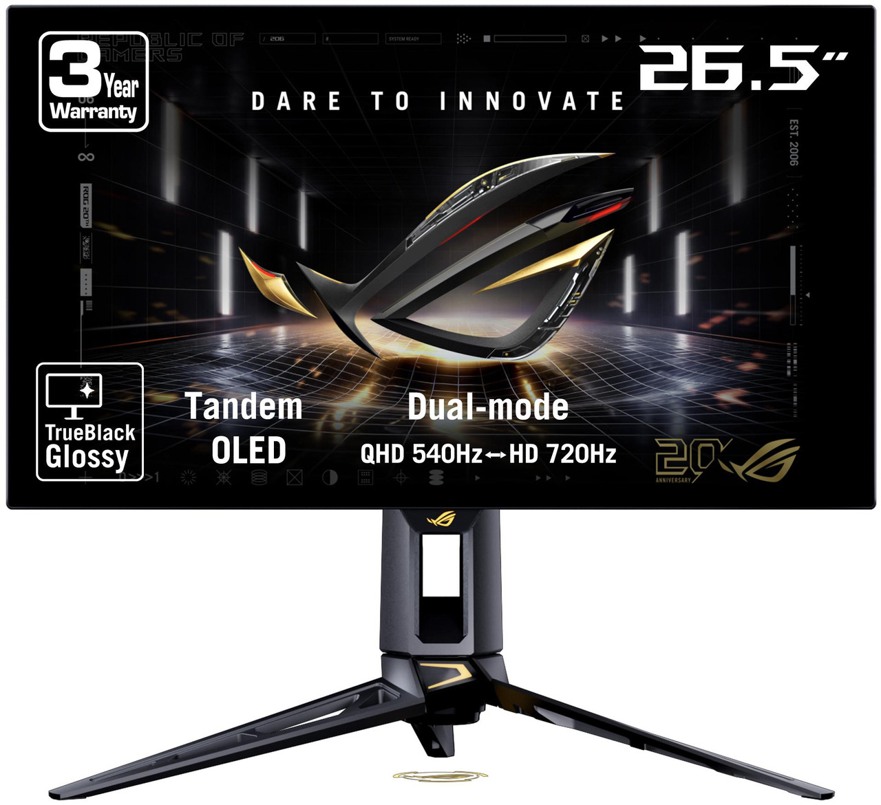 Open Box: ASUS ROG Swift 27 inch (26.5" viewable) Dual Mode QHD 1440P 540Hz Full HD 720Hz AMD FreeSync Premium Pro & G-SYNC compatible 0.02ms HDR500 OLED Gaming Computer Monitor PG27AQWP-G - Newegg.ca - Open Box condition - Image 16