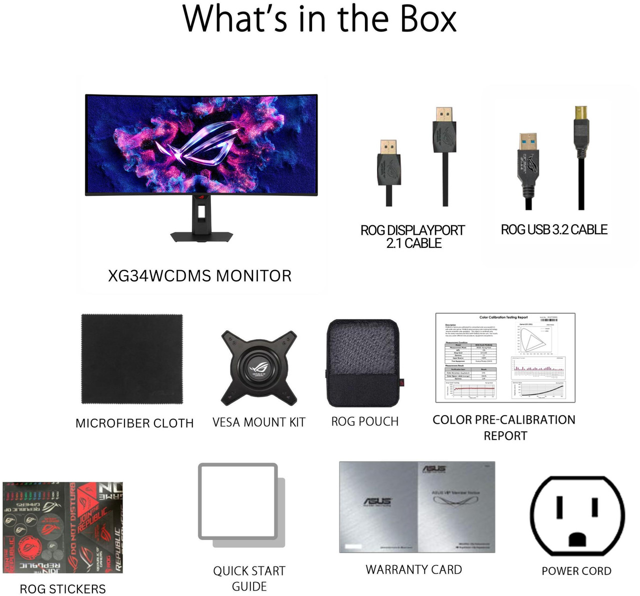Open Box: ASUS ROG Strix 34 inch UltraWide QHD 2K 1440P 280Hz G-Sync Compatible HDR500 0.03ms USB-C OLED Curved Gaming Computer Monitor XG34WCDMS - Newegg.com - Open Box condition - Image 32