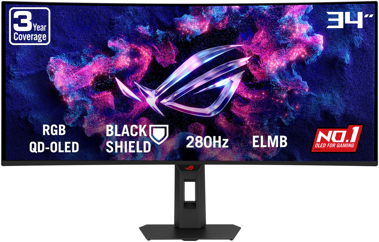 Open Box: ASUS ROG Strix 34 inch UltraWide QHD 2K 1440P 280Hz G-Sync Compatible HDR500 0.03ms USB-C OLED Curved Gaming Computer Monitor XG34WCDMS - Newegg.com - Open Box condition - Image 17