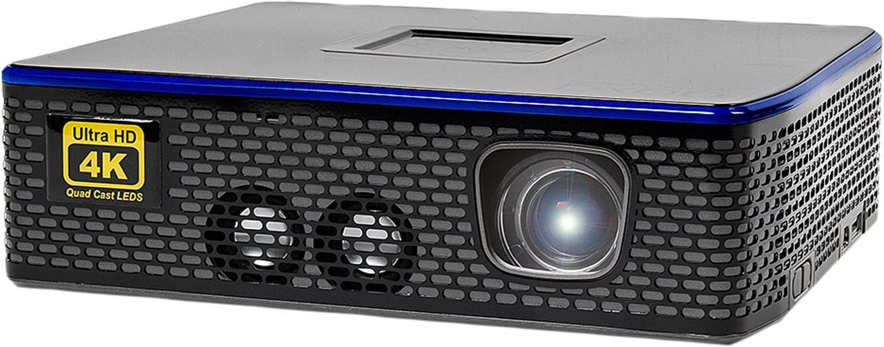 AAXA 4K1 Mini LED Home Theater Projector, Native 4K UHD Resolution, Dual HDMI with HDCP 2.2,  30,000 Hour LEDs, Mercury Free, 1500 Lumens, E-Focus, Portable