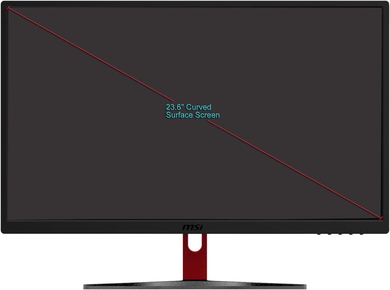 Alt view image 5 of 5 - MSI Optix G24C 24" (Actual size 23.6") Full HD 1920 x 1080 1ms (MPRT) 144Hz DVI HDMI DisplayPort AMD FreeSync Anti-Glare Backlit LED Curved Gaming Monitor