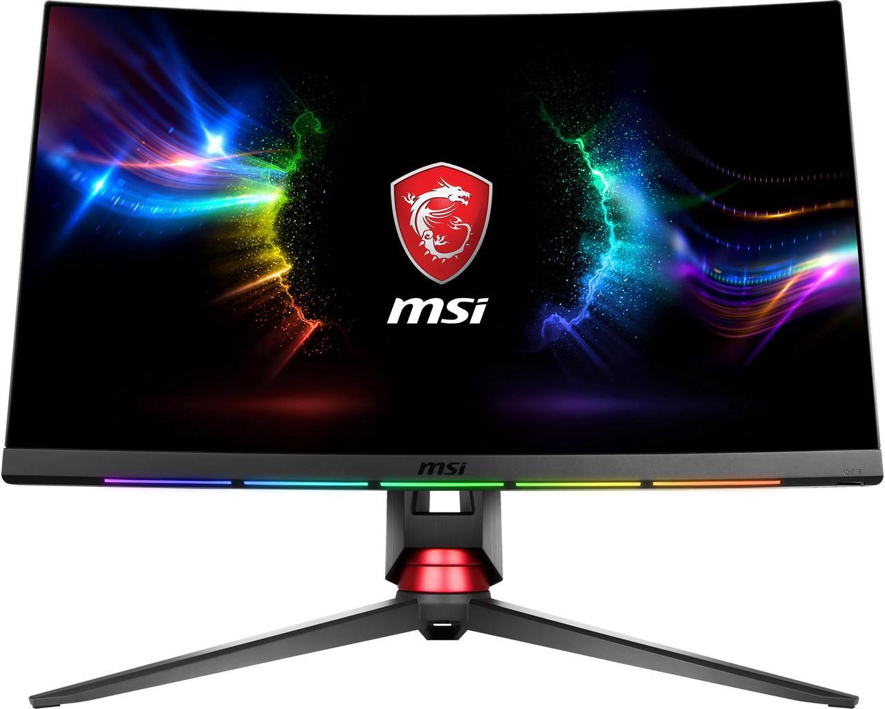 MSI Optix MPG27CQ 27" Full HD RGB LED Non-Glare Super Narrow Bezel 1 ms 2560 x 1440 144Hz Refresh Rate Steel Series GameSense FreeSync Technology Curved Gaming Monitor