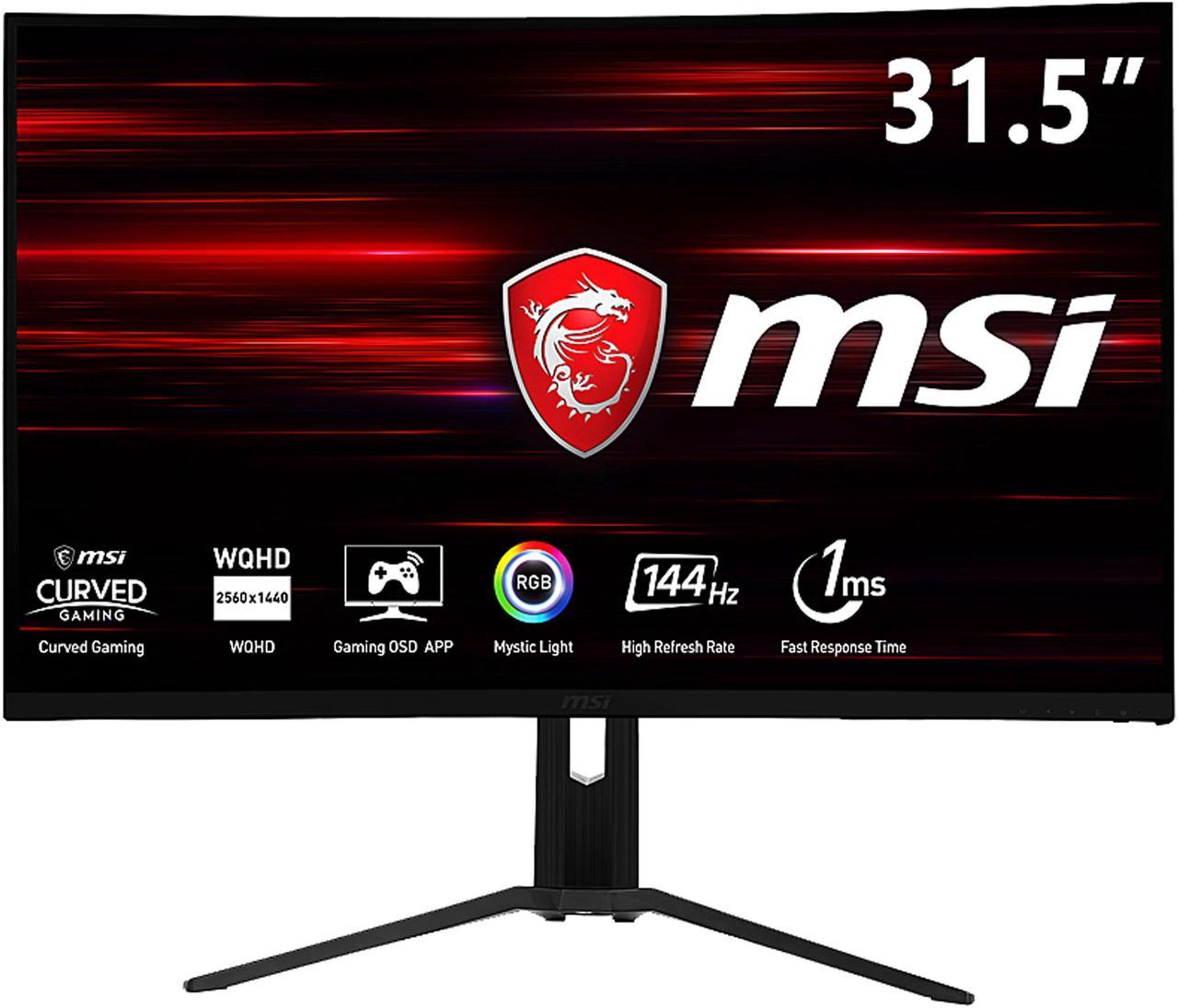 MSI Optix MAG321CQR 32" WQHD Non-Glare Super Narrow Bezel 1ms 2560 x 1440 Resolution 144Hz Refresh Rate FreeSync Technology Height Adjustable Curved Monitor