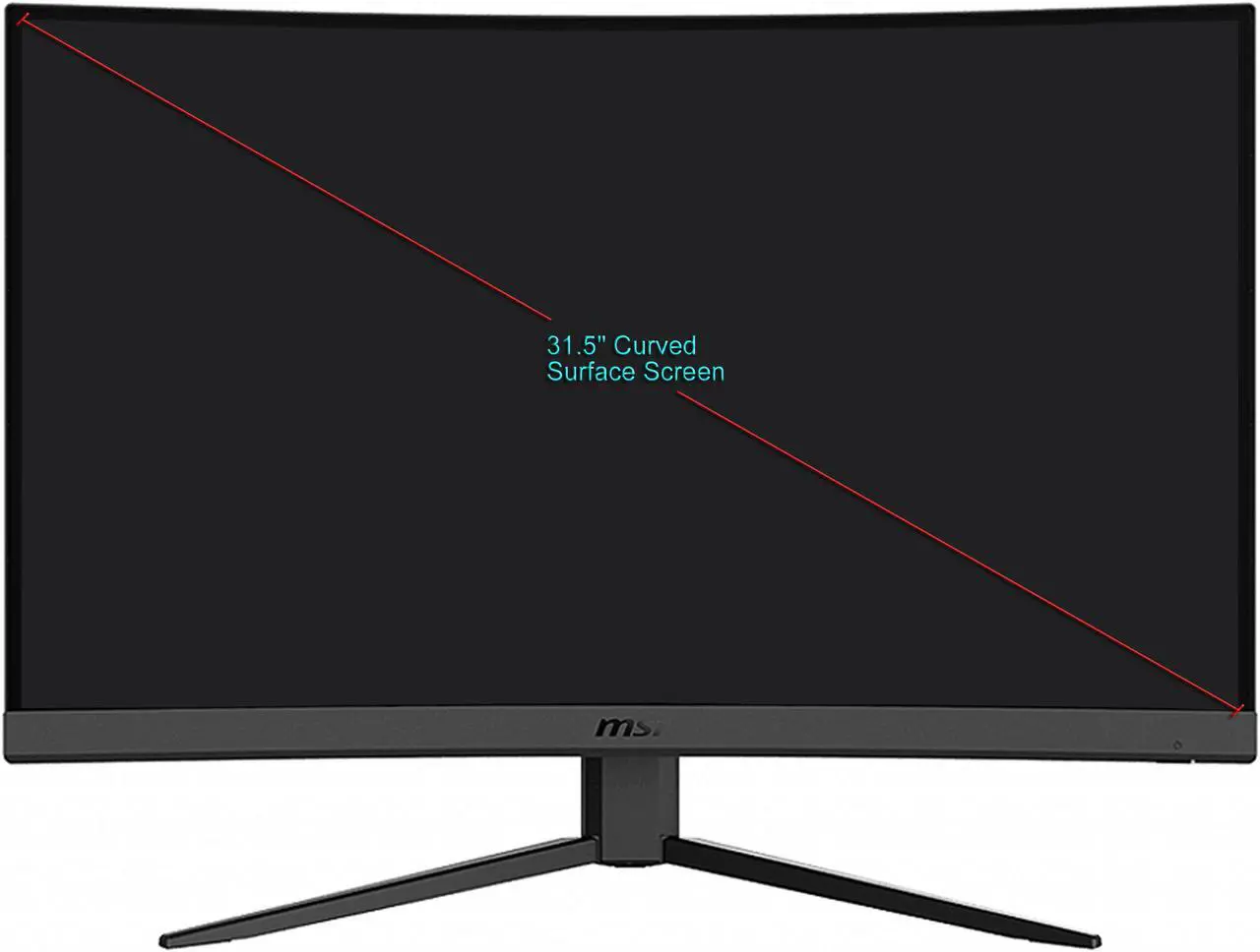 Alt view image 2 of 6 - MSI Optix G32C4 32" (31.5" Viewable) 1920 x 1080 1ms (MPRT) 165 Hz HDMI, DisplayPort AMD FreeSync Curved Gaming Monitor