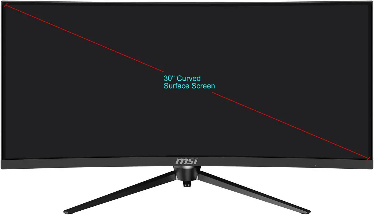 Alt view image 2 of 9 - MSI Optix MAG301CR 30" WFHD 2560 x 1080 1ms 200Hz 21:9 2x HDMI, DisplayPort, USB Type-C 3.2 USB Hub AMD FreeSync Backlit LED Curved Gaming Monitor