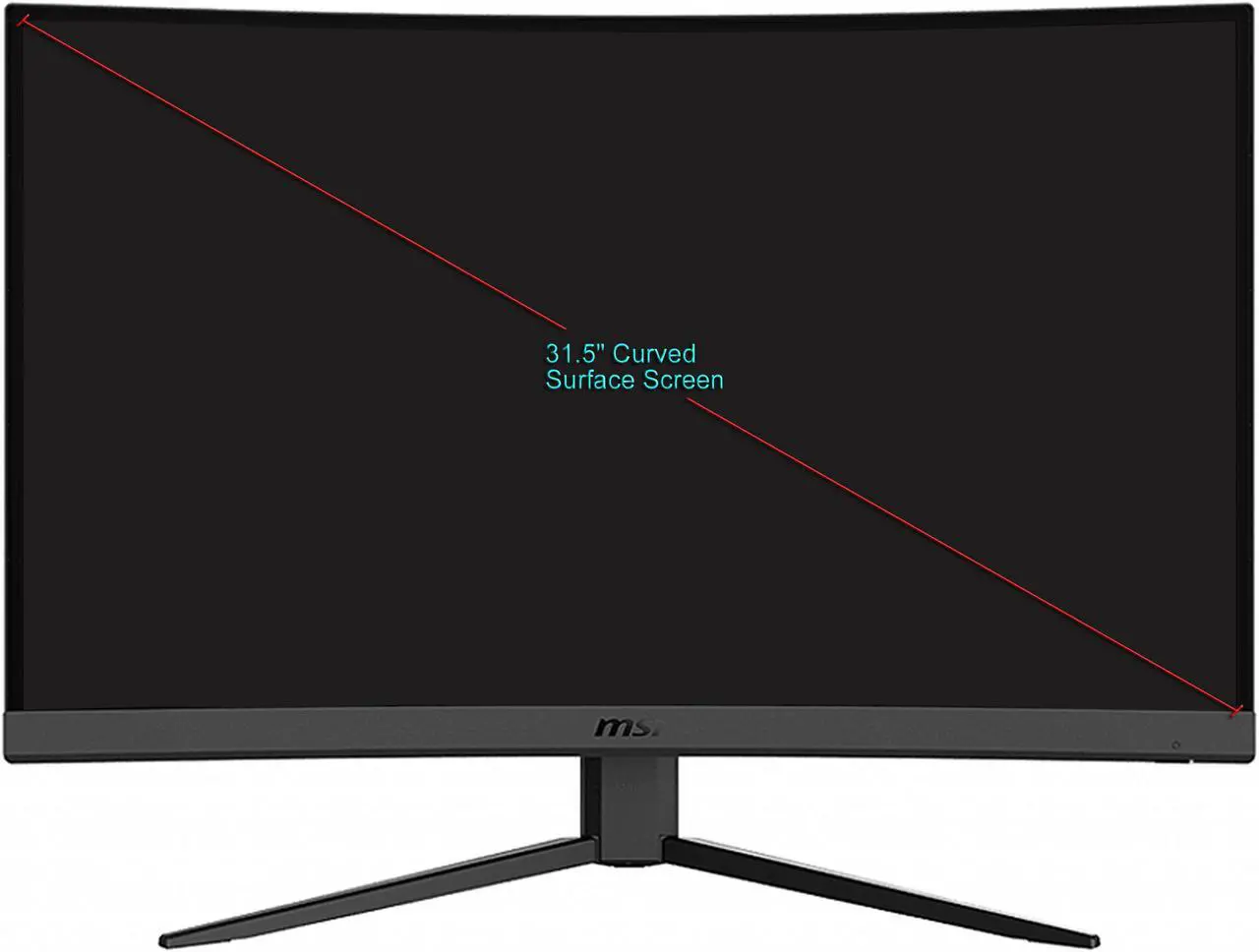 Alt view image 2 of 6 - MSI Optix G32CQ4 32" (Actual size 31.5") WQHD 2560 x 1440 (2K) 1ms (MPRT) 165Hz 2 x HDMI, DisplayPort AMD FreeSync Curved Gaming Monitor