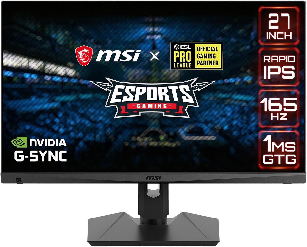 MSI Optix MAG274QRF-QD 27" WQHD 2560 x 1440 (2K) 1ms (GTG) 165 Hz 2 x HDMI, DisplayPort, USB-C NVIDIA G-Sync Compatible Gaming Monitor with Quantum Dot Technology