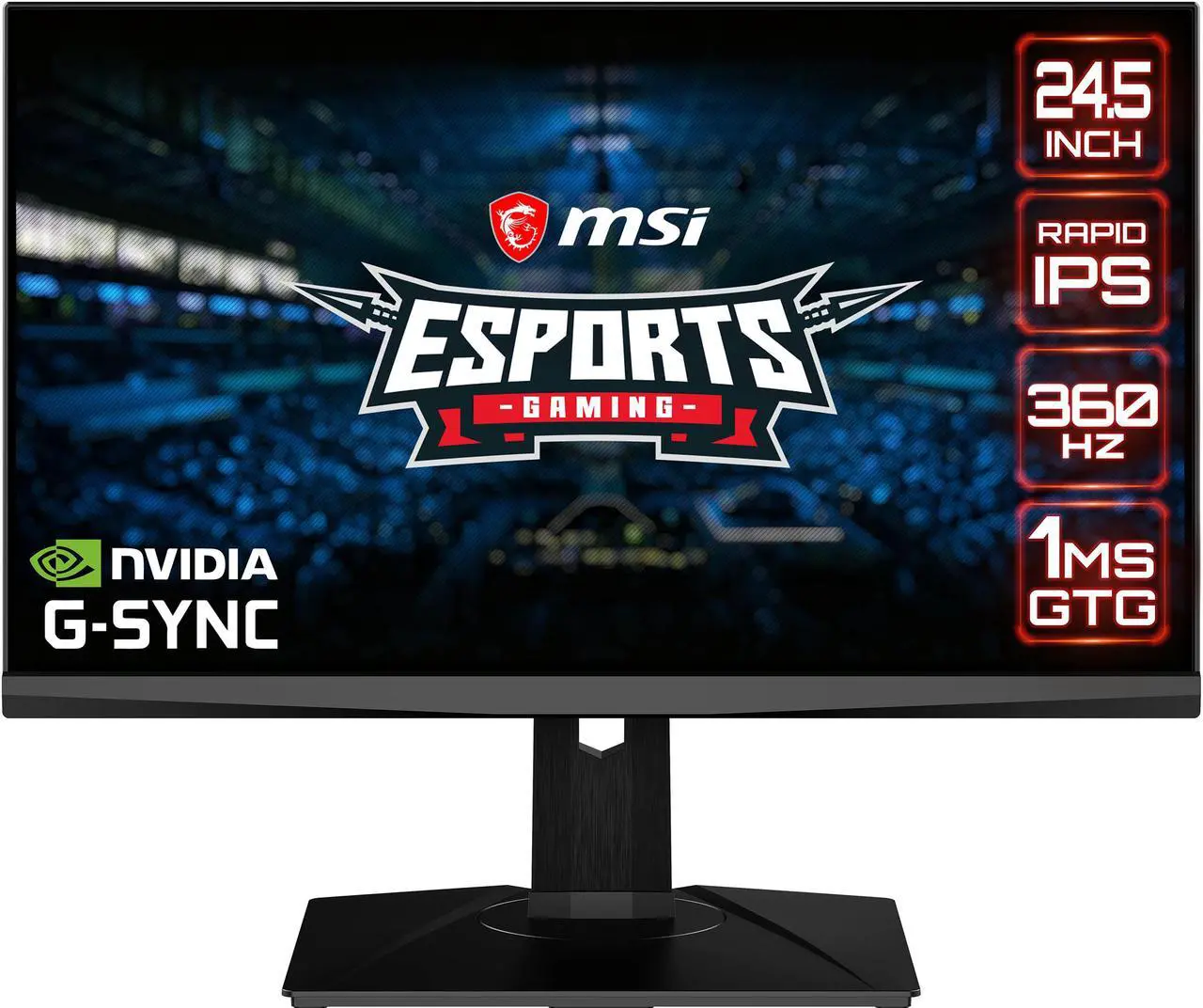 Main image of MSI 24.5" Oculux NXG253R 1920 x 1080 FHD 360Hz Rapid IPS 1ms GTG DisplayPort HDMI USB 3.2 Tilt Swivel Pivot Height Adjust VESA G-Sync Gaming Monitor
