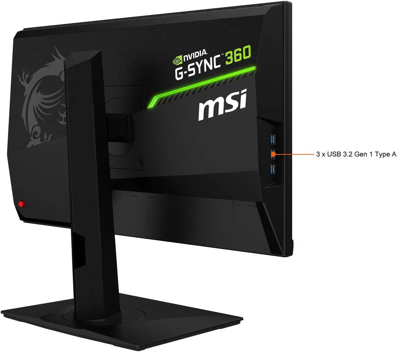 Alt view image 15 of 16 - MSI 24.5" Oculux NXG253R 1920 x 1080 FHD 360Hz Rapid IPS 1ms GTG DisplayPort HDMI USB 3.2 Tilt Swivel Pivot Height Adjust VESA G-Sync Gaming Monitor