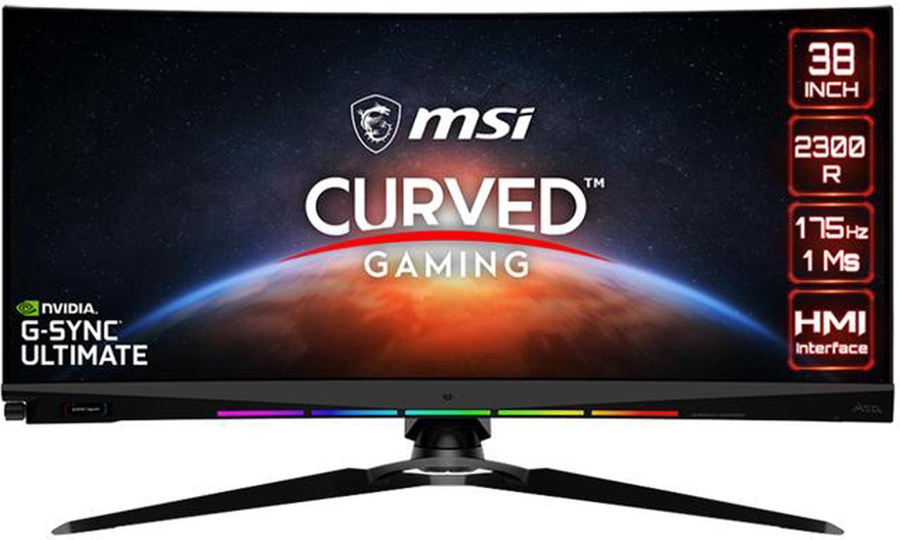 MSI 37.5" 175 Hz IPS UWQHD+ IPS Gaming Monitor G-SYNC ULTMATE 3840 x 1600 HDMI, DisplayPort, USB, Audio Optix MEG381CQR Plus