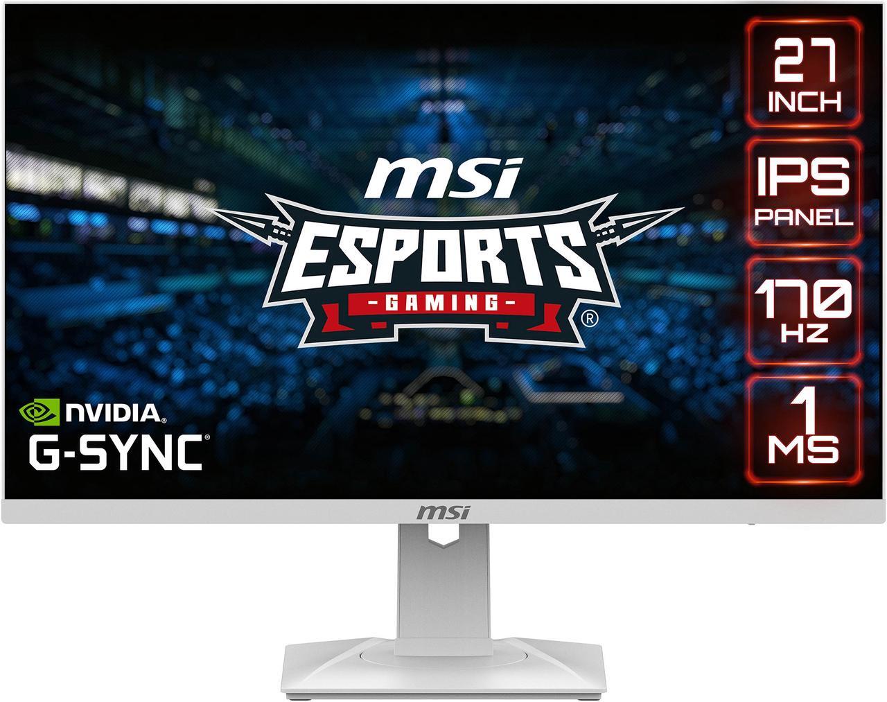 Main image of MSI Optix G274RW 27" 16:9 Gaming Monitor White, 170Hz 1ms, 1920 x 1080 (FHD), G-Sync Compatible, Height Adjustable Arm, RGB LED