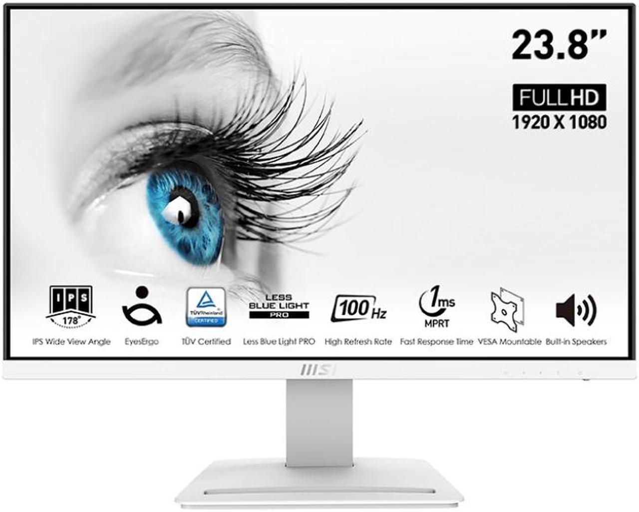 MSI 24" 100 Hz IPS FHD Gaming Monitor 1ms (MPRT) / 4ms (GTG) 1920 x 1080 119% sRGB (CIE 1976) Flat Panel Pro MP243XW