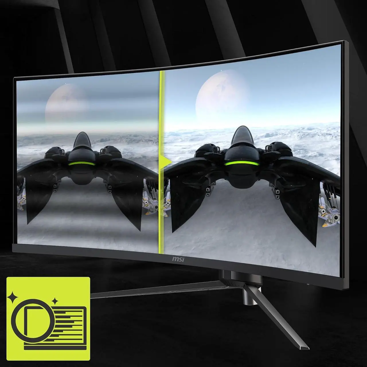 Alt view image 8 of 10 - MSI MAG345CQR UWQHD(3440x1440) 34" 180Hz VA Curved Gaming Monitor w/ AMD FreeSync Premium, Dual HDMI, DisplayPort, Black