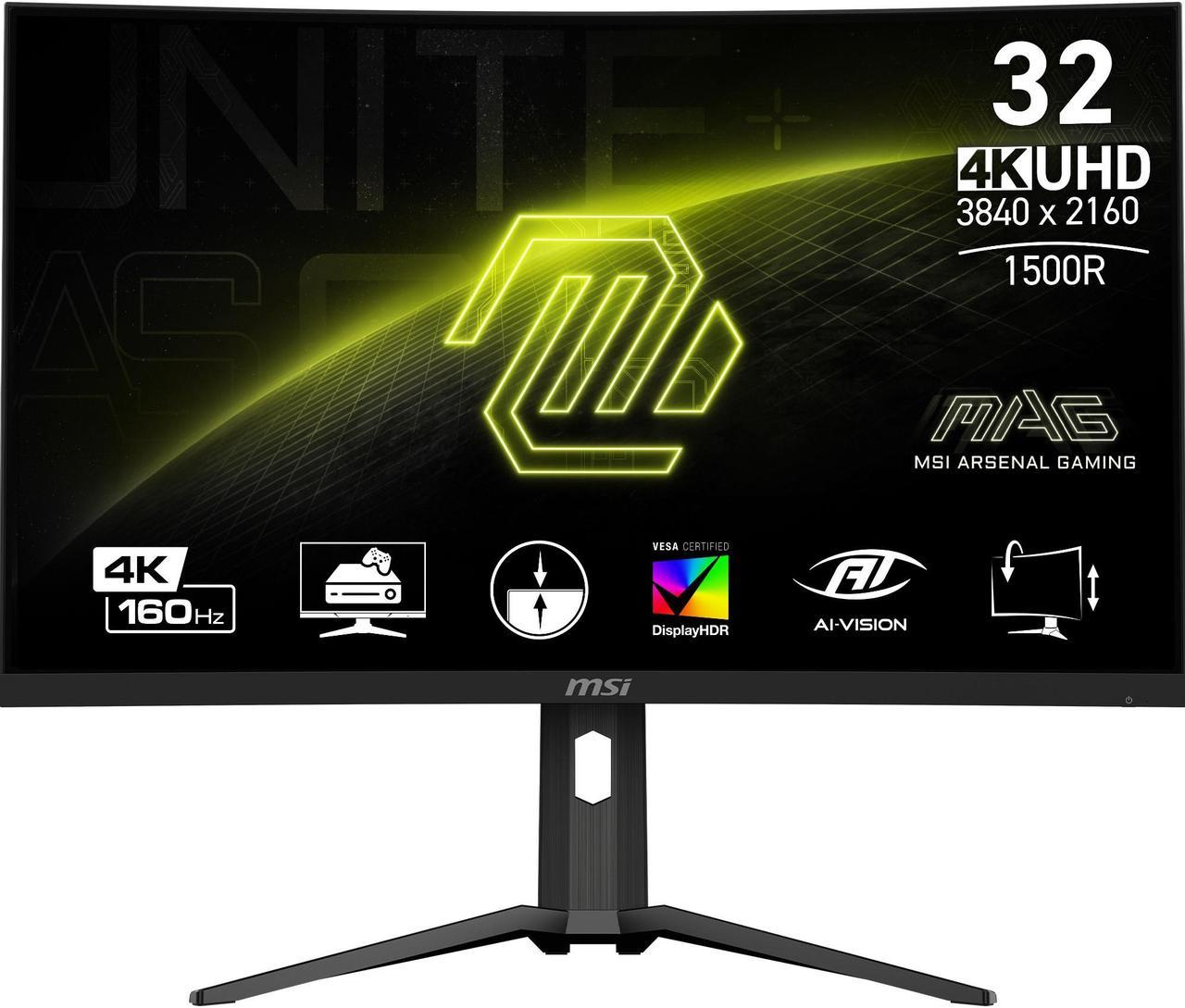 MSI 32" (31.5" Actual Size) 160 Hz VA UHD Gaming Monitor 3840 x 2160 (4K) 90% Adobe RGB / 91% DCI-P3 / 114% sRGB MAG321CUP