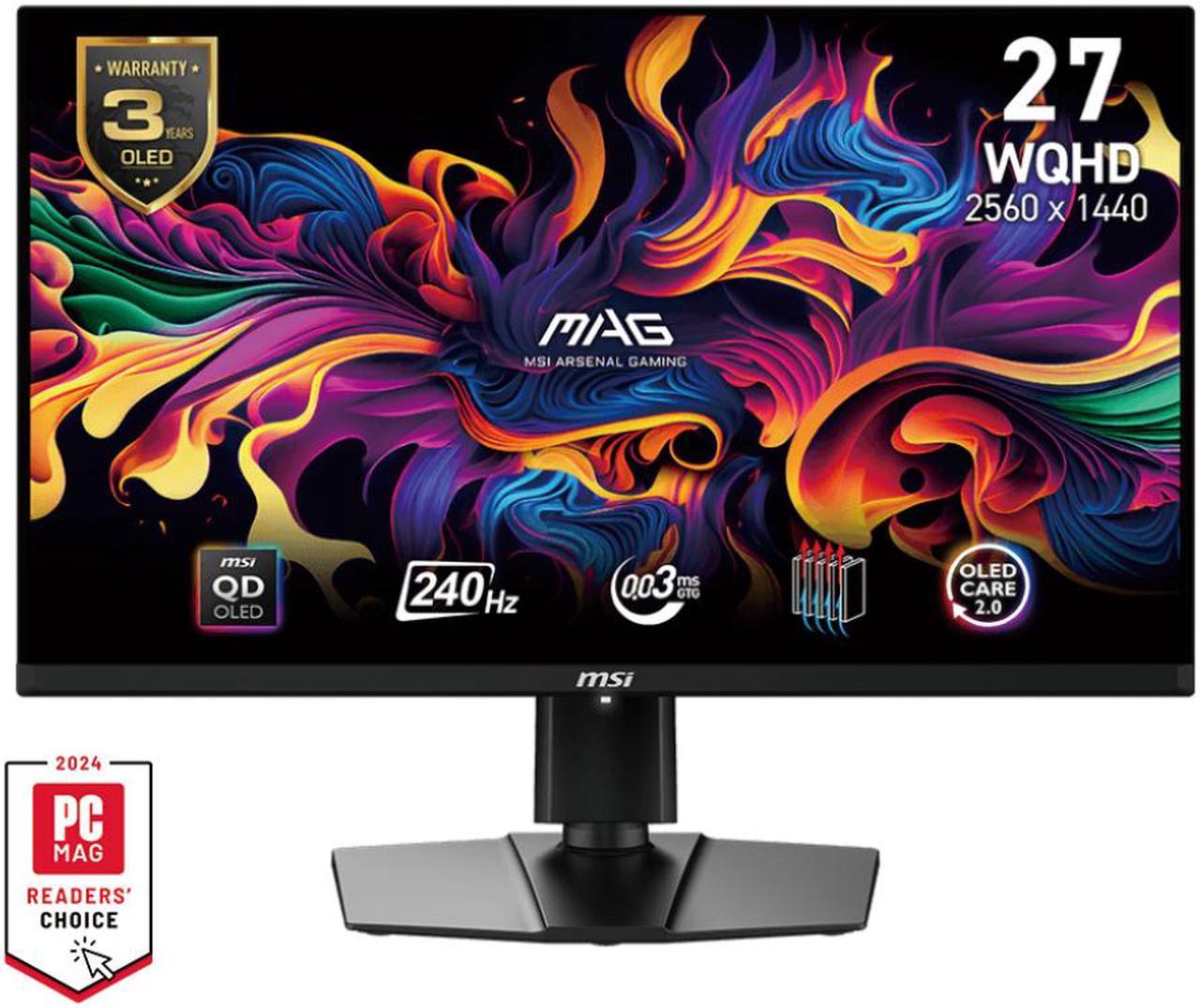 MSI 27" 240 Hz QD-OLED QHD Gaming Monitor 2560 x 1440 (2K) MAG 271QPX QD-OLED E2