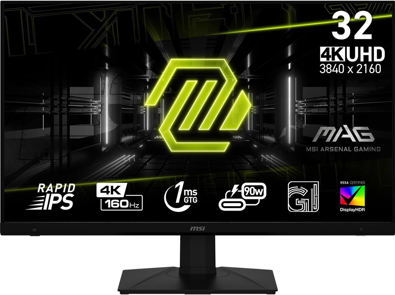 Main image of MSI 32" 160 Hz Rapid IPS UHD Gaming Monitor FreeSync Premium (AMD Adaptive Sync) 93.6% Adobe RGB 95% DCI-P3 125.7% sRGB MAG 322UPF