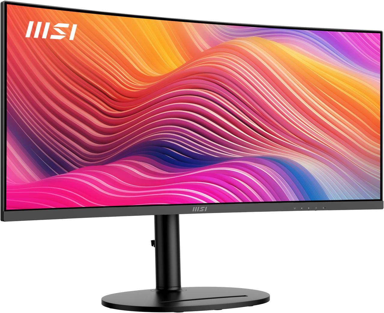 MSI 34" 120 Hz VA UWQHD Monitor 1ms (MPRT) / 4ms (GTG) Adaptive-Sync 3440 x 1440 Adobe RGB / DCI-P3 / sRGB: 92% / 95% / 119% Curved Modern MD342CQP