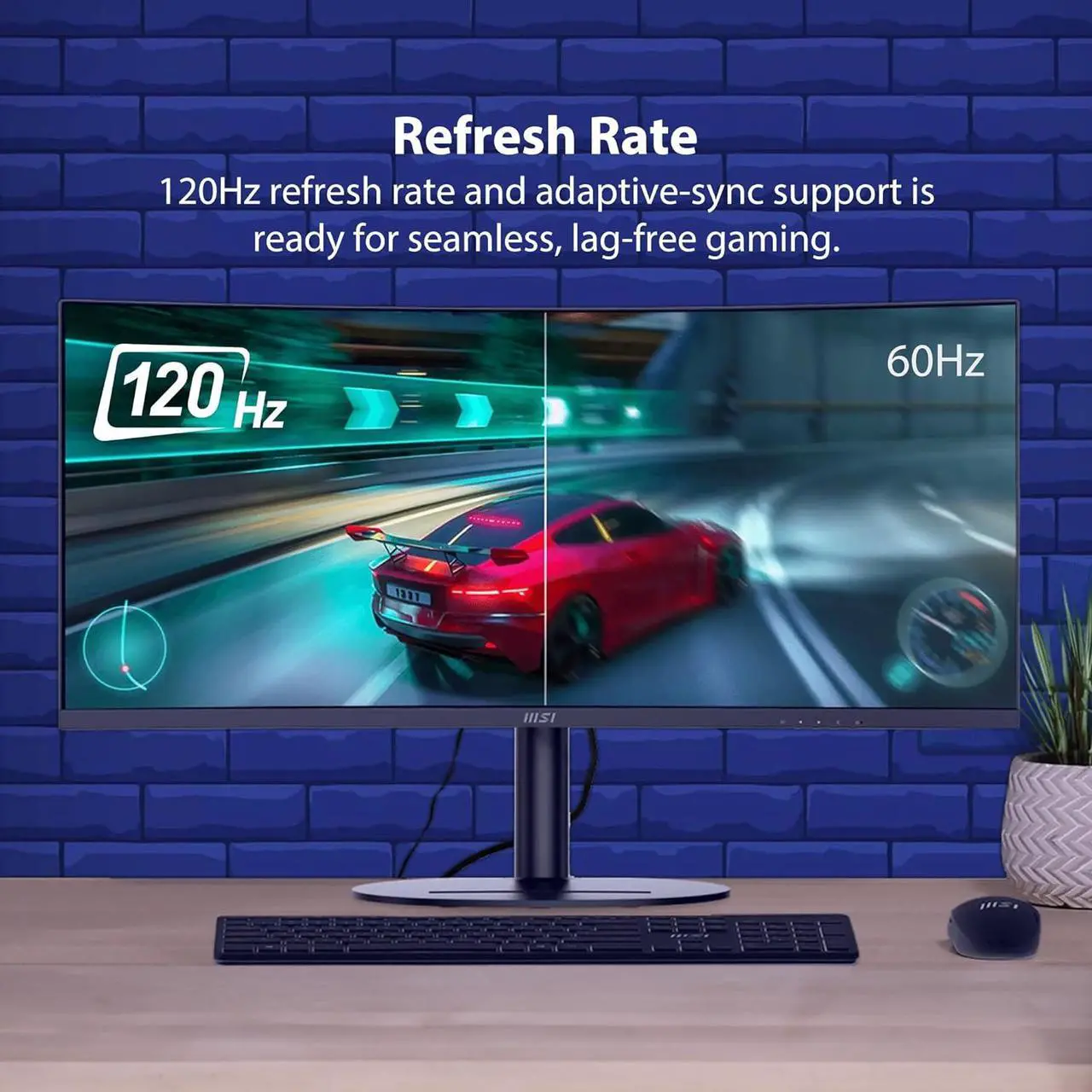 Alt view image 7 of 14 - MSI 34" 120 Hz VA UWQHD Monitor 1ms (MPRT) / 4ms (GTG) Adaptive-Sync Adobe RGB / DCI-P3 / sRGB: 92% / 95% / 119% Curved Modern MD342CQP