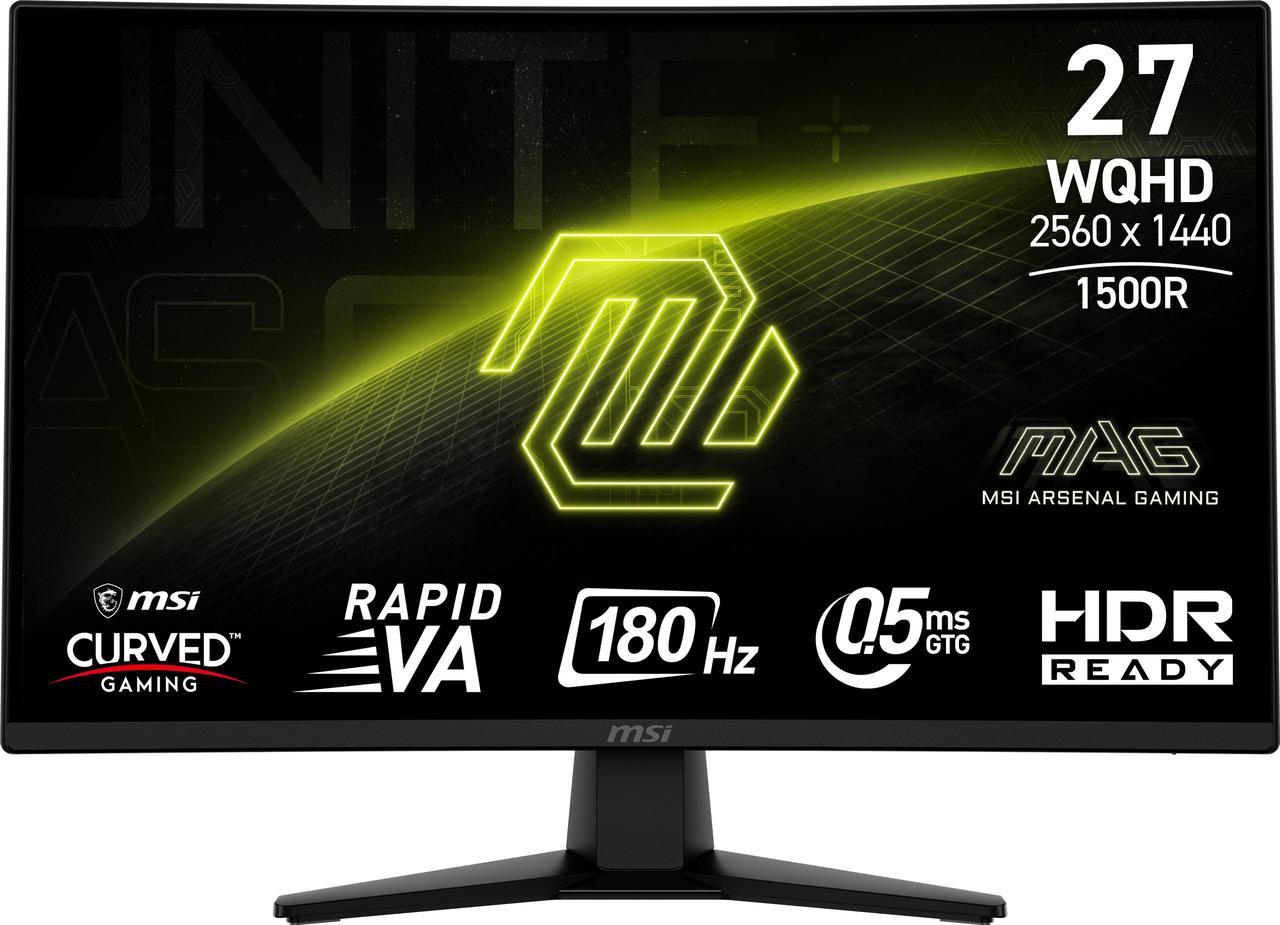 MSI 27" 180 Hz Rapid VA QHD Gaming Monitor Adaptive Sync 2560 x 1440 (2K) 89% Adobe RGB 93% DCI-P3 128% sRGB MAG 274CQF