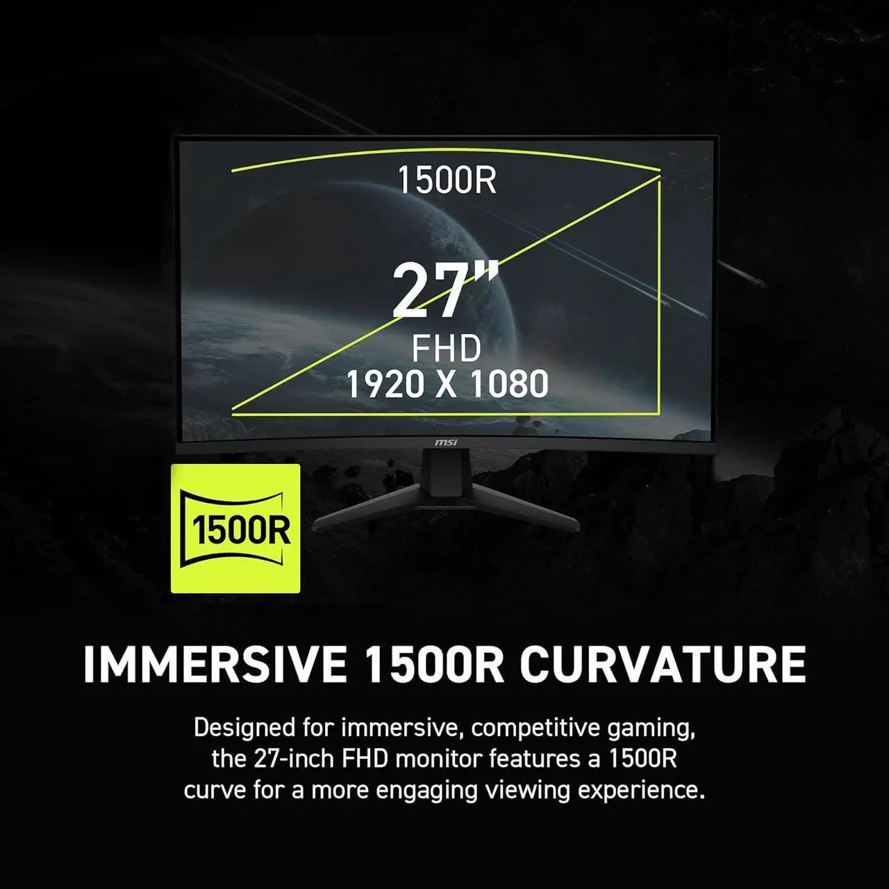 Alt view image 5 of 16 - MSI 27" 280 Hz Rapid VA FHD Gaming Monitor 0.5ms (GTG) Adaptive Sync 1920 x 1080 Curved MAG 274CXF