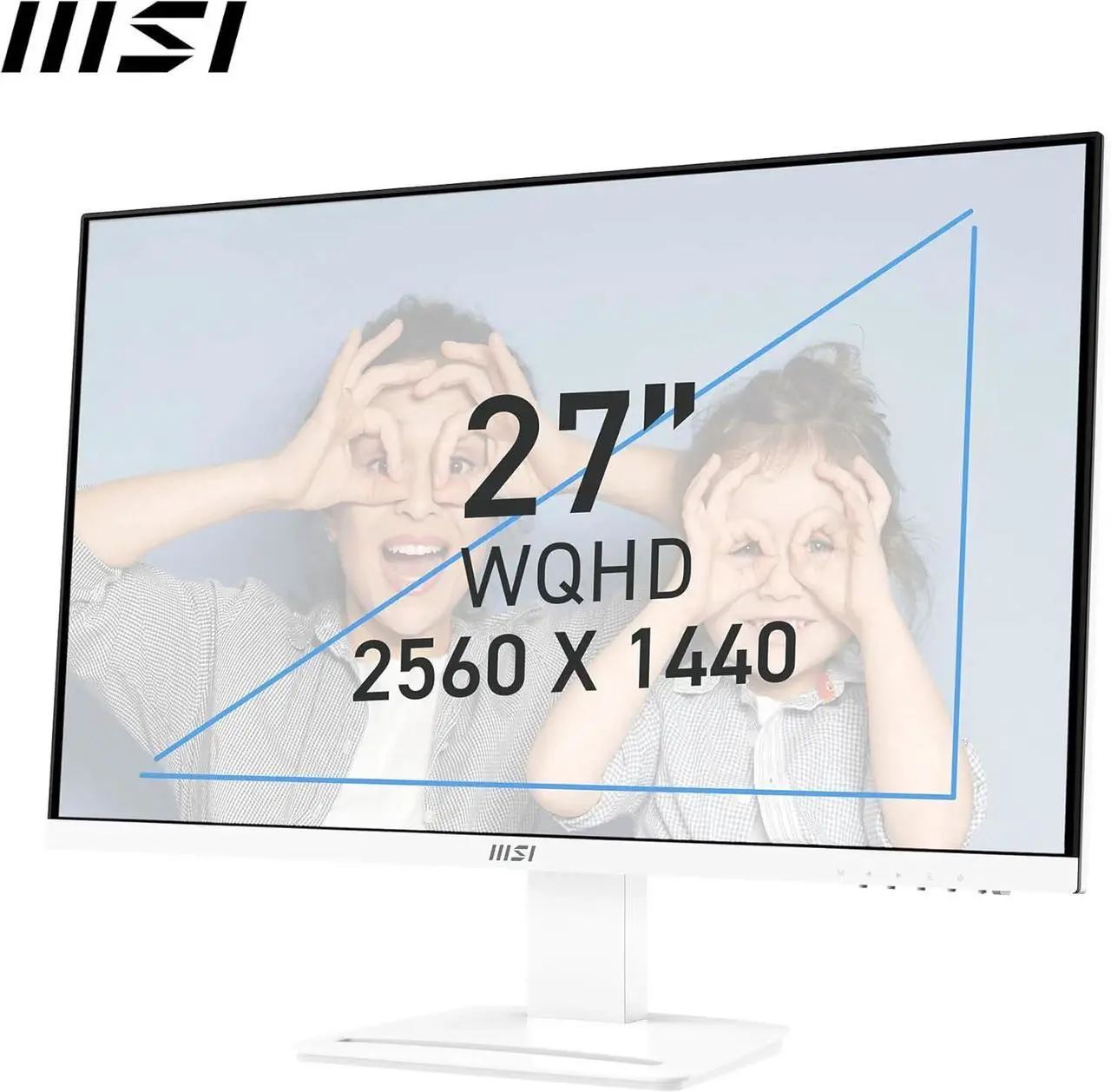 Alt view image 4 of 8 - MSI PRO MP273QW E2 27-inch IPS 2560 x 1440 (QHD) Computer Monitor, 100Hz, Adaptive-Synch, HDMI, DP Port, VESA Mountable, Tilt, Speaker, 1ms, White