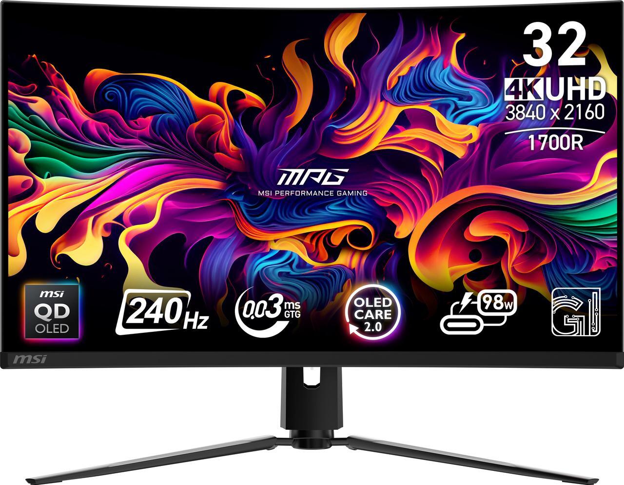 Main image of MSI 32" 240 Hz OLED UHD Gaming Monitor Adaptive Sync MPG 321CURX QD-OLED