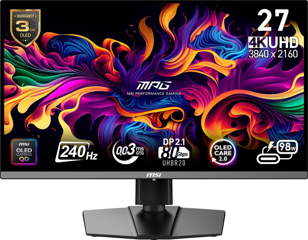 Main image of MSI 27" 240 Hz QD-OLED UHD Gaming Monitor 3840 x 2160 (4K) MPG 272URX QD-OLED