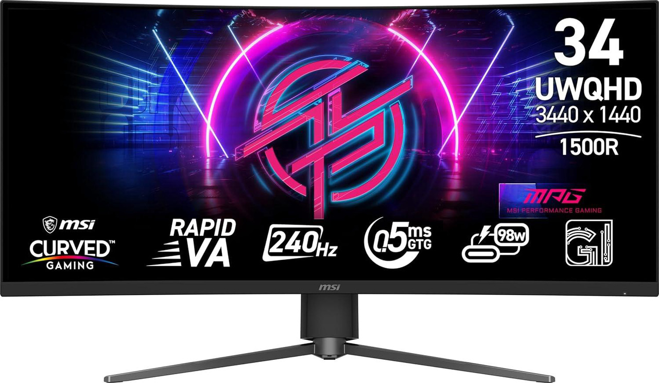 Open Box: MSI 34 inch UltraWide QHD 2K 1440P 240Hz Adaptive Sync 0.5ms HDR400 RGB USB-C 1500R Curved Gaming Computer Monitor with Height Adjustable, Swivel & Tilt stand MPG 346CQRF X24 - Newegg.com - Open Box condition - Image 11