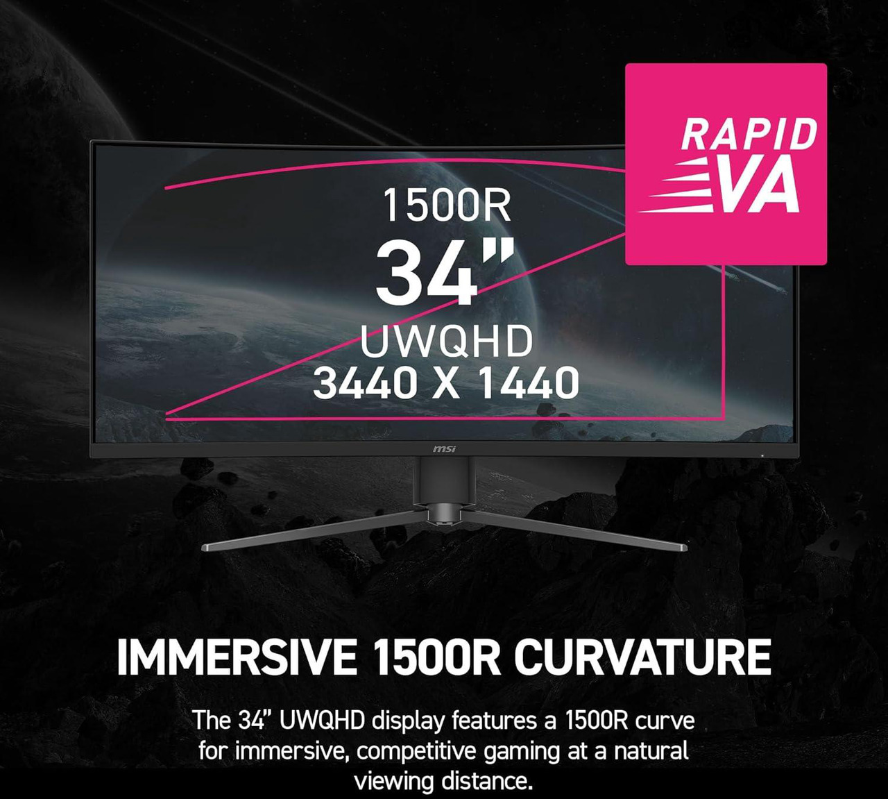 Open Box: MSI 34 inch UltraWide QHD 2K 1440P 240Hz Adaptive Sync 0.5ms HDR400 RGB USB-C 1500R Curved Gaming Computer Monitor with Height Adjustable, Swivel & Tilt stand MPG 346CQRF X24 - Newegg.com - Open Box condition - Image 16