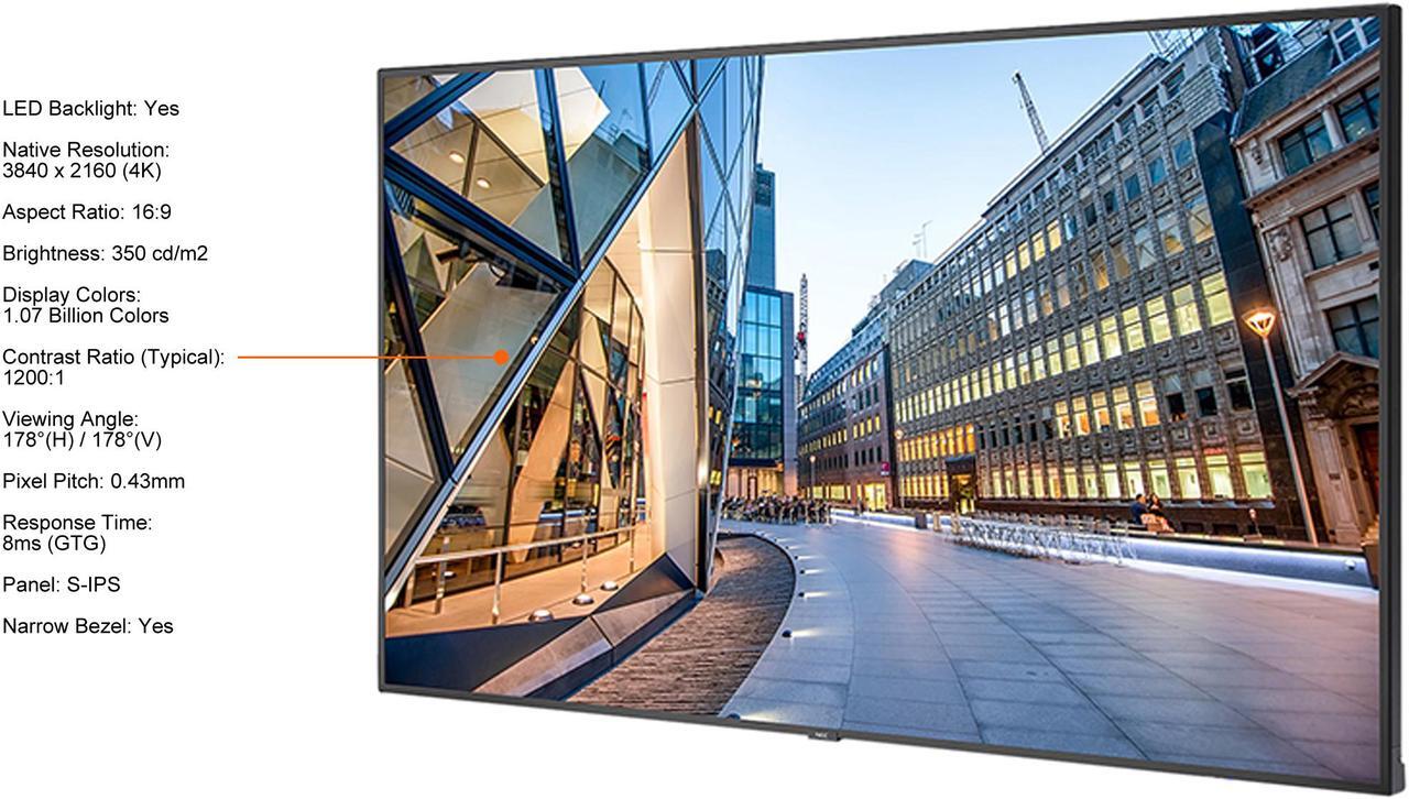 Alt view image 5 of 11 - NEC MultiSync C750Q Black 4K UHD 75" S-IPS 350cd/m2 Built-in Speaker Commercial Display