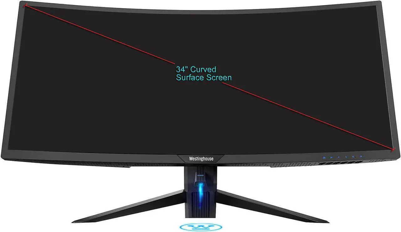 Alt view image 8 of 8 - Westinghouse WC34DX9019 34" UWQHD 3440 x 1440 2K Resolution 100Hz 2xHDMI DisplayPort USB 3.0 Hub AMD FreeSync Technology Flicker-Free Ultra Widescreen Curved Backlit LED Gaming Monitor