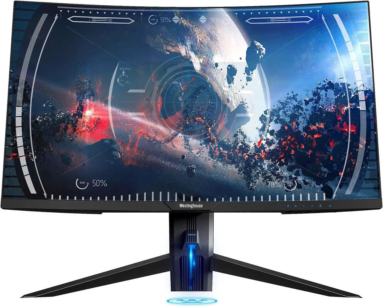 Main image of Westinghouse WC27PX9019 27" Full HD 1920 x 1080 144Hz 2xHDMI DisplayPort AMD FreeSync Technology Flicker-Free USB 3.0 Hub Low Blue Light Eye Care Widescreen Backlit LED Height Adjustable Curved Gaming Monitor