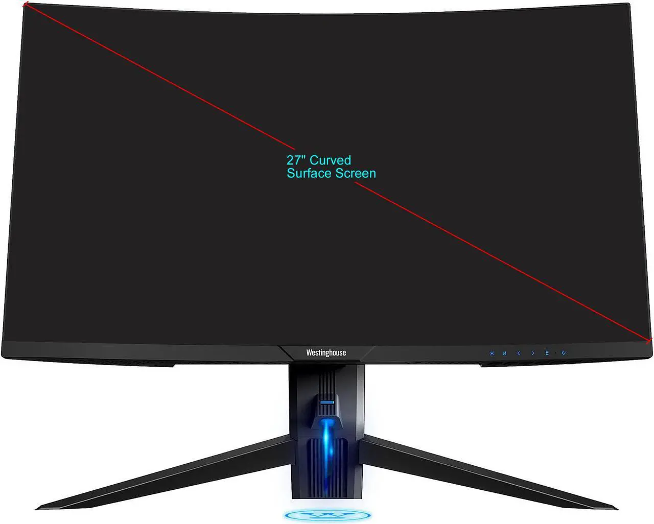 Alt view image 8 of 8 - Westinghouse WC27PX9019 27" Full HD 1920 x 1080 144Hz 2xHDMI DisplayPort AMD FreeSync Technology Flicker-Free USB 3.0 Hub Low Blue Light Eye Care Widescreen Backlit LED Height Adjustable Curved Gaming Monitor