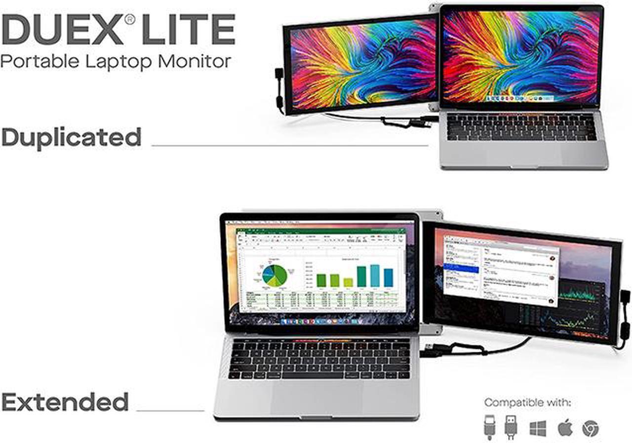 Alt view image 4 of 7 - Mobile Pixels DUEX Lite Jadeite Green 12.5" Portable Double Monitor 300 nits (adjustable)