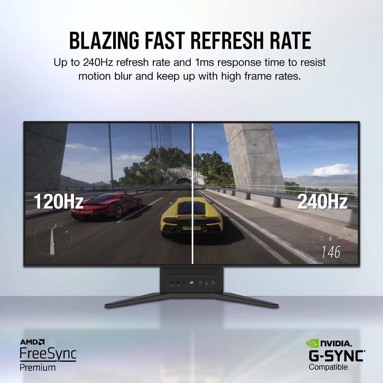 Alt view image 6 of 20 - CORSAIR XENEON FLEX 45WQHD240 45-Inch OLED (3440 x1440) 240Hz  Bendable Gaming Display - G-SYNC Compatible - FreeSync™ Premium