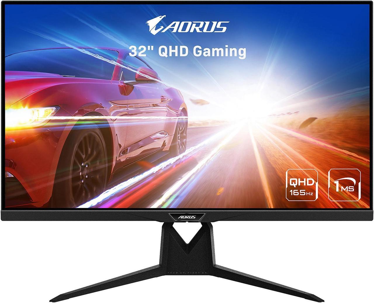 AORUS FI32Q 32" 165Hz HBR3, G-SYNC Compatible SS IPS Gaming Monitor, Exclusive Built-in ANC, KVM, QHD 2560x1440 (2K), 1ms (GTG), HDR, 94% DCI-P3, 1 x DisplayPort 1.4, 2 x HDMI 2.0, 2 x USB 3.0, 1 x USB C