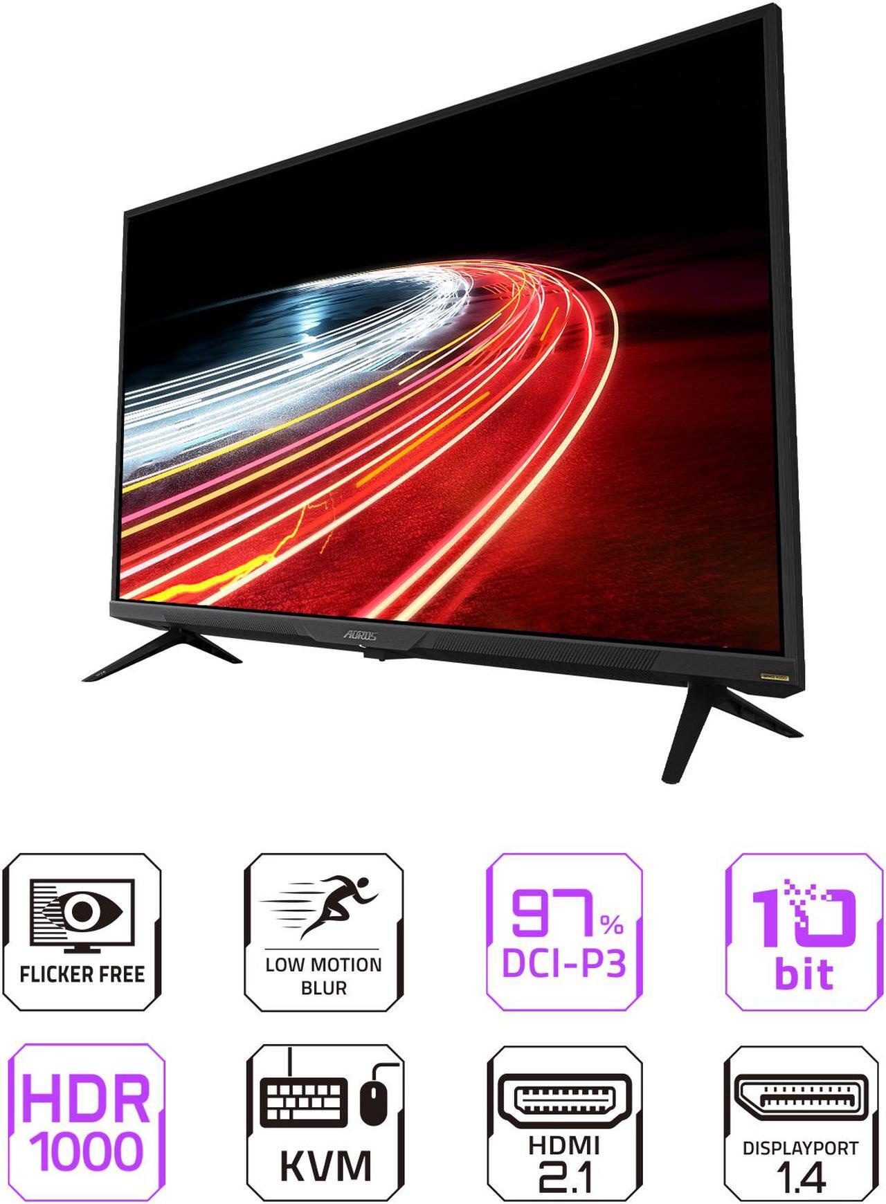 Alt view image 2 of 6 - GIGABYTE - AORUS FV43U - 43" VA Gaming Monitor - UHD 3840x2160 - 144Hz - 1ms MPRT - AMD FreeSync Premium Pro - Type C KVM - HDMI, DP, Type C - Black