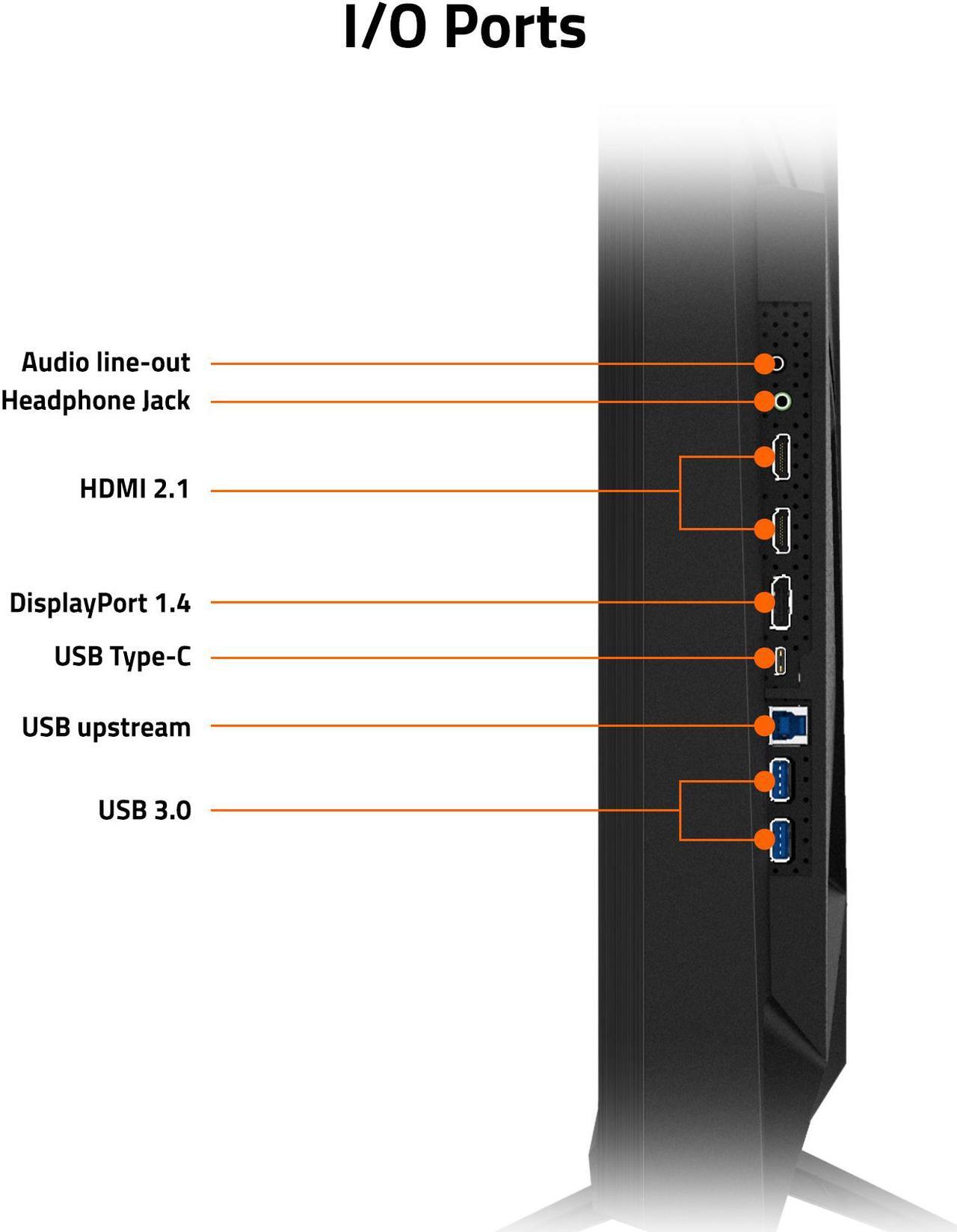 Alt view image 4 of 6 - GIGABYTE - AORUS FV43U - 43" VA Gaming Monitor - UHD 3840x2160 - 144Hz - 1ms MPRT - AMD FreeSync Premium Pro - Type C KVM - HDMI, DP, Type C - Black