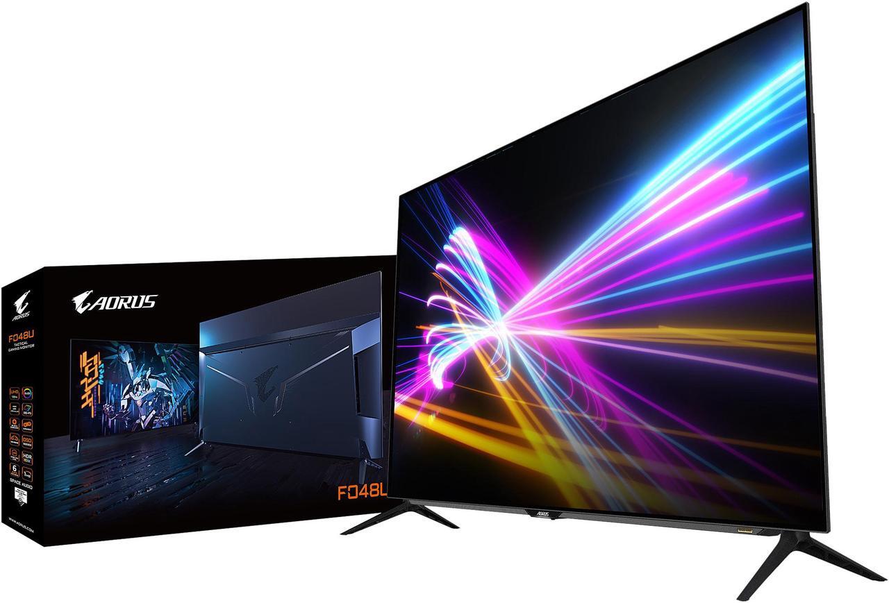 Alt view image 9 of 9 - AORUS FO48U 48" 4K OLED 3840x2160 120Hz 1ms GTG, 1x DisplayPort 1.4, 2x HDMI 2.1, 2x USB 3.0, KVM w/ USB Type-C, Space Audio, AMD FreeSync Premium Gaming Monitor