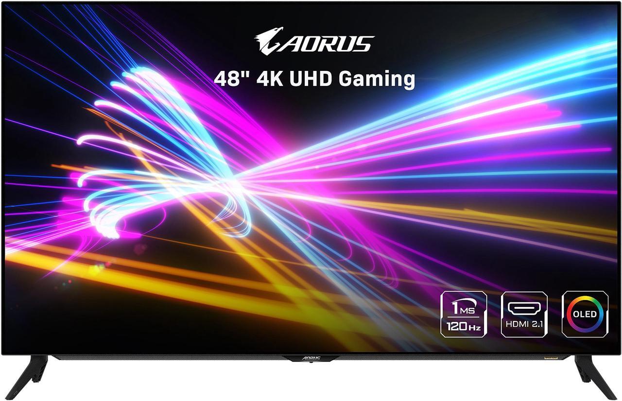 Main image of AORUS FO48U 48" 4K OLED 3840x2160 120Hz 1ms GTG, 1x DisplayPort 1.4, 2x HDMI 2.1, 2x USB 3.0, KVM w/ USB Type-C, Space Audio, AMD FreeSync Premium Gaming Monitor