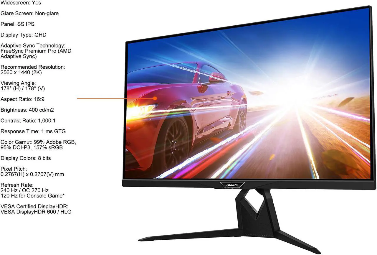 Alt view image 4 of 12 - AORUS FI32Q-X 32" QHD 2560 x 1440 (2K) 240 Hz / OC 270 Hz HDMI, DisplayPort, USB, Audio FreeSync Premium Pro (AMD Adaptive Sync) Gaming Monitor