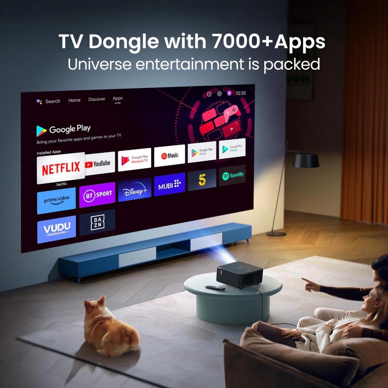 Alt view image 5 of 9 - Yaber K2S Premier Home Theater Projector with Built-in TV Dongle and Dolby Audio & JBL Stereo Speakers