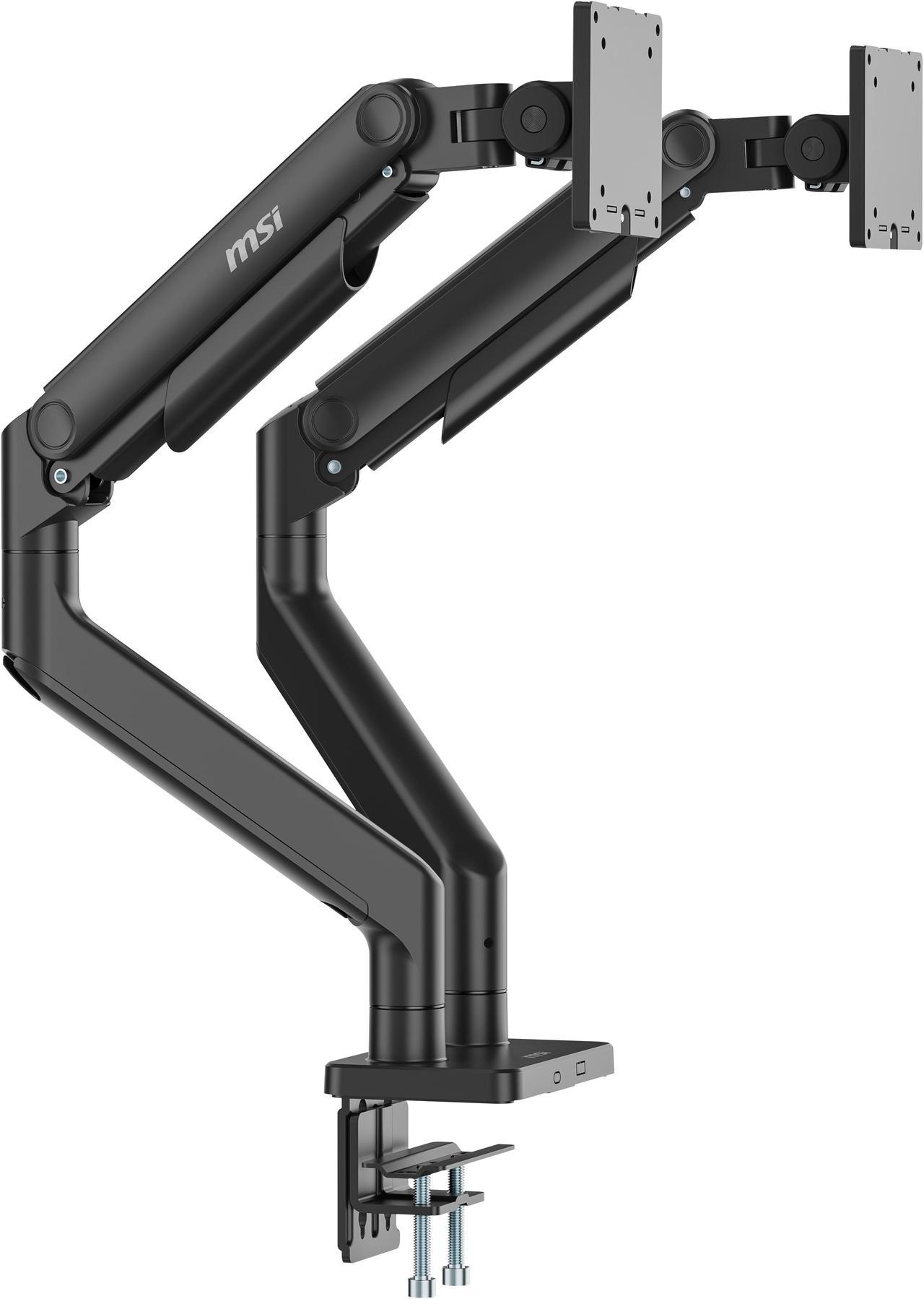 Main image of MSI MAG MT201D - Premium Heavy Duty Dual Monitor Stand Arms, 17-45" Support, VESA Compatible, Adjustable Spring Assisted Mount, 44 lbs per Screen Capacity, Clamp & Grommet, Quick Release Plate - Black
