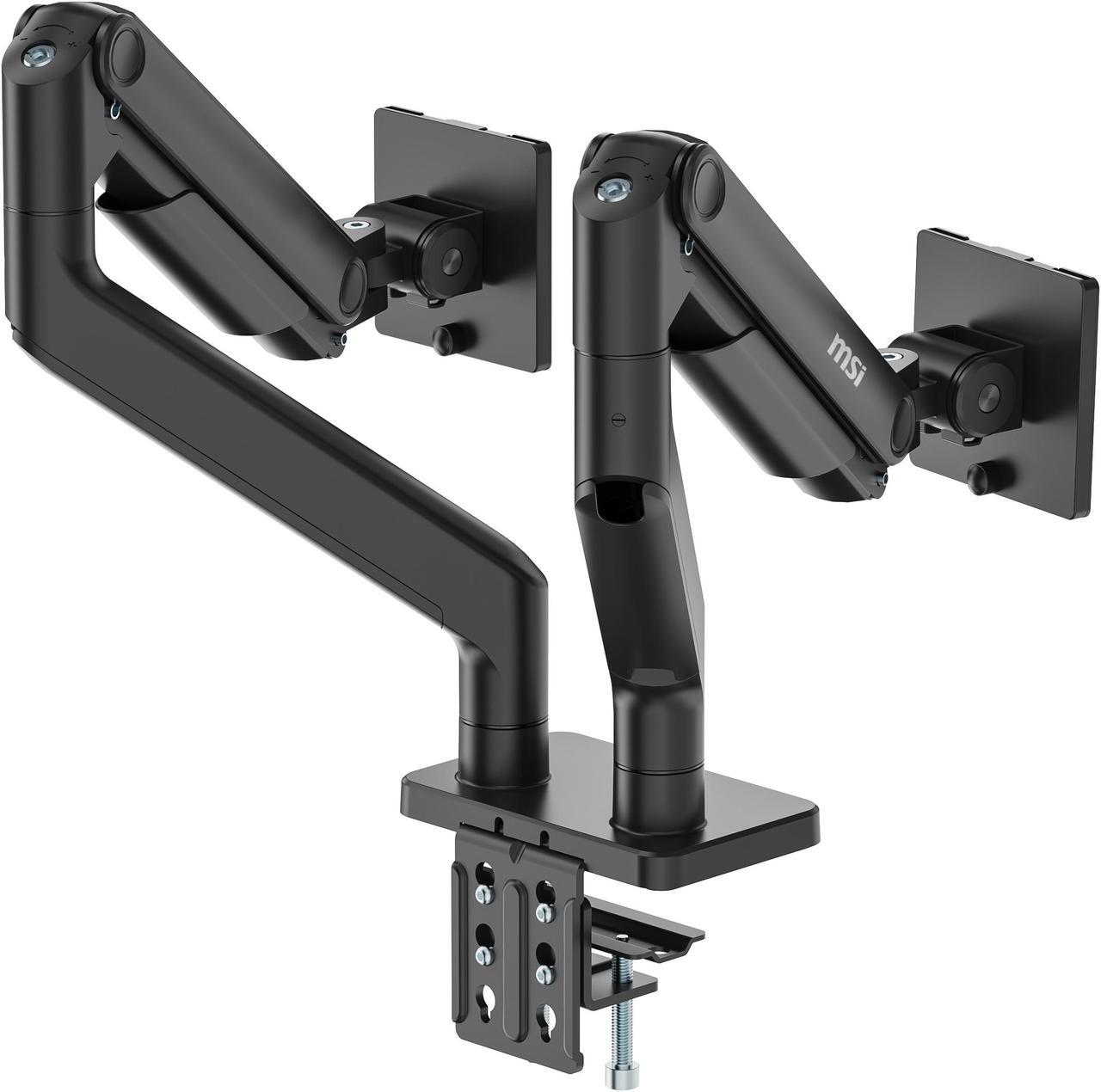 Alt view image 11 of 13 - MSI MAG MT201D - Premium Heavy Duty Dual Monitor Stand Arms, 17-45" Support, VESA Compatible, Adjustable Spring Assisted Mount, 44 lbs per Screen Capacity, Clamp & Grommet, Quick Release Plate - Black