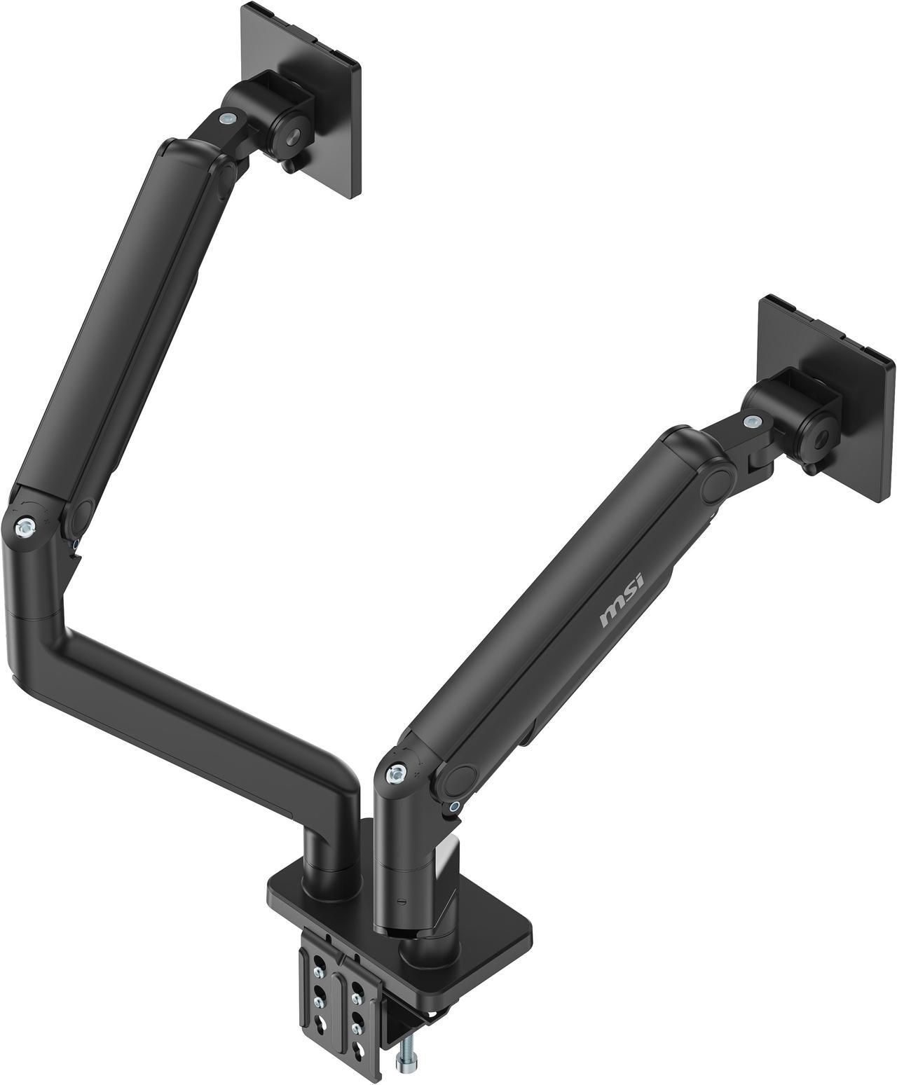 Alt view image 13 of 13 - MSI MAG MT201D - Premium Heavy Duty Dual Monitor Stand Arms, 17-45" Support, VESA Compatible, Adjustable Spring Assisted Mount, 44 lbs per Screen Capacity, Clamp & Grommet, Quick Release Plate - Black
